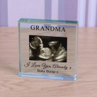 Personalised Gift "I Love You Already" Glass Token Photo Engraved Glass Block Paperweight Gift Glass Block Baby Scan Gift New Baby