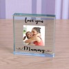 Personalised Mothers Day Gift "Love You Mum / Mummy" Glass Token Gift For Mum on Mothers Day Gift For Mummy or Mother