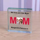 Personalised Mothers Day Gift "Mum" plus MESSAGE Glass Token Gift For Mum on Mothers Day Gift For Mummy or Mother