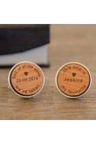 Personalised Engraved Mens Cufflinks Cherry Wood Dad Of All The Walks Wedding Jewellery Wedding Cufflinks Father Of The Bride