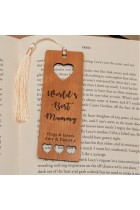 Personalised Mothers Day Gift Wooden Bookmark & Tassle Worlds Best "NAME" Gift For Mum on Mothers Day Gift For Mummy or Mother