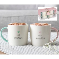 Mother and Daughter Mug Gift Set Like Mother Like Daughter Ceramic Mugs Tea Lovers , Hot Chocolate, Coffee Mug