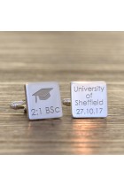 Personalised Engraved Square Cufflinks Graduation Gift Mens Cufflinks Gift Mens University Gift Jewellery Gift Cufflinks Graduation