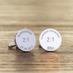 Personalised Engraved Round Cufflinks Graduation Mens Cufflinks Gift Mens University Gift Jewellery Gift Cufflinks Graduation Present