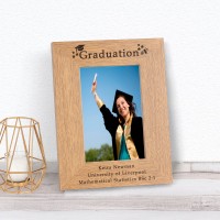 Personalised Engraved Photo Frame 6x4 Graduation Gift Men's Gift Men's University Gift Graduation Present Wooden Frame