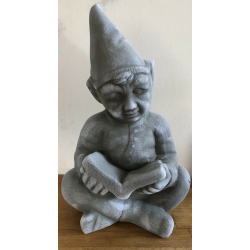 Latex Craft Mould To Make Large Garden Gnome Reading a Book Ornament Reusable Art & Crafts Hobby Gift 13 x 9 Inches