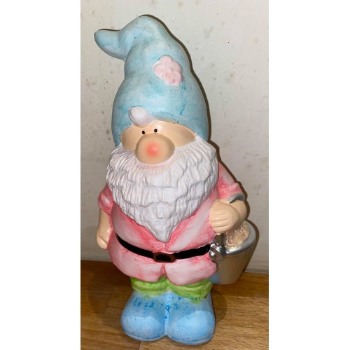 Latex Craft Mould To Make Cute Garden Gnome with Bucket Ornament Reusable Art & Crafts Hobby Gift 11 x 6 inches