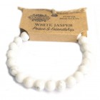 Gemstone White Jasper Power Bracelet Bead Jewellery Men Bracelet Women Bracelet Expanding Healing Bracelet Yoga Bracelet Gift Power