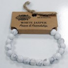 Gemstone White Jasper Power Bracelet Bead Jewellery Men Bracelet Women Bracelet Expanding Healing Bracelet Yoga Bracelet Gift Power