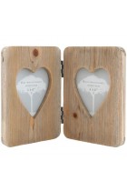 Driftwood Double Heart Photo Frame 4 x 6 Wooden Photo Frame
