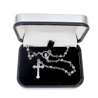 Personalised Rosary Beads and Cross Trinket Box
