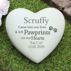 Dog Memorial Personalised Paw Prints Heart Memorial Grave Marker