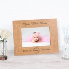 Personalised Newborn Baby Photo Frame Gift Keepsake Engraved Birth New Born Baby Christening