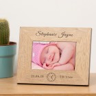 Personalised Newborn Baby Photo Frame Gift Keepsake Engraved Birth New Born Baby Christening