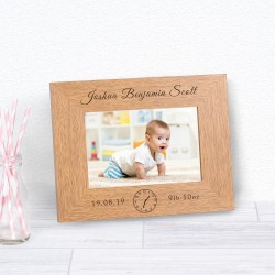 Personalised Newborn Baby Photo Frame Gift Keepsake Engraved Birth New Born Baby Christening