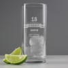 Personalised Hi Ball Glass Birthday ANY AGE, NAME, Message