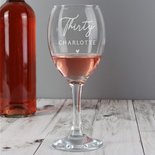 Personalised Wine Glass - Birthday - AGE & NAME - Wine Glass - 18th, 21st, 50th, 70th, Special Birthday Gift