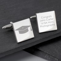 Personalised Engraved Square Cufflinks Graduation Mens Cufflinks Gift Mens University Gift Jewellery Gift Cufflinks Graduation Present