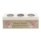Personalised Floral Watercolour Triple Tea Light Box , Birthday Gift , House Warming Gift , Gift for Couples , Wedding , Anniversary