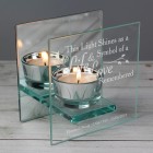 Personalised Life & Love Mirrored Glass Tea Light Holder , In Memory, Memorial Gift, Remembrance Gift, RIP Gift, Memorial Candle