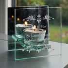 Personalised Sentiments Mirrored Glass Tea Light Holder , In Memory, Memorial Gift, Remembrance Gift, RIP Gift, Memorial Candle