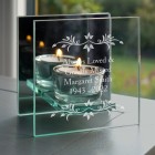 Personalised Sentiments Mirrored Glass Tea Light Holder , In Memory, Memorial Gift, Remembrance Gift, RIP Gift, Memorial Candle