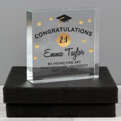 Personalised Congratulations Graduation Crystal Token Gift Mens University Gift Graduation Present