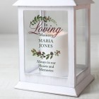 Personalised In Loving Memory White Lantern, Beautiful Grave Marker, Memorial gift, In Memory, Candle, Remembrance, White Lantern, Lamp