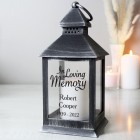 Personalised In Loving Memory Rustic Black Lantern, Grave Marker, Memorial gift, In Memory, Candle, Remembrance, Black Lantern, Lamp