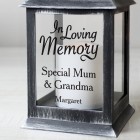 Personalised In Loving Memory Rustic Black Lantern, Grave Marker, Memorial gift, In Memory, Candle, Remembrance, Black Lantern, Lamp
