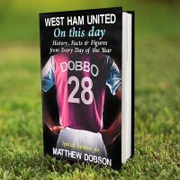 Personalised West Ham on this Day Book, Football Lovers Gift , Birthday Gift , Fathers Day Gift, Christmas Gift