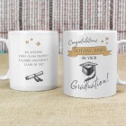 Personalised Congratulations Gold Star Graduation Mug Gift, University Gift , Graduation Present