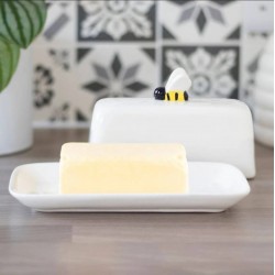 Butter Dish, Bee Design Butter Dish, Kitchen Serving Dish