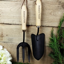 Personalised Engraved Garden Fork & Trowel Set , Gift For Gardener , Outdoor Gift