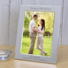 Personalised Engraved Any Message Silver Plated Photo Frame, Custom Message, Bride Groom Gift, Couple Mr & Mrs, Wedding Day, Christmas Gift