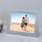 Personalised Engraved Any Message Silver Plated Photo Frame, Custom Message, Bride Groom Gift, Couple Mr & Mrs, Wedding Day, Christmas Gift
