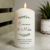 Personalised Botanical Pillar Candle, Personalized Pillar Candle, Wedding Candle, Gift For Mum , Birthday Gift For Mum, Mothers Day Gift
