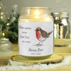 Personalised Robins Appear Large Scented Jar Candle, Memorial gift, In Memory, Candle, Remembrance