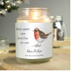 Personalised Robins Appear Large Scented Jar Candle, Memorial gift, In Memory, Candle, Remembrance