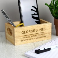 Personalised Any Message Mini Wooden Crate Bits and Bobs box