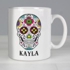 Personalised Mug Sugar Skull, Halloween Mug, Spooky Mug, Witchs Mug, Ceramic Mug