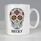 Personalised Mug Sugar Skull, Halloween Mug, Spooky Mug, Witchs Mug, Ceramic Mug