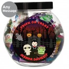Personalised Halloween Sweet Jar, Trick or Treats, Trick or Treating Sweets, Spooky Sweet Jar
