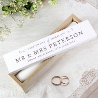 Personalised Wedding Wooden Certificate Holder, Wedding Certificate Holder, New Couple Gift, Bride & Groom Gift, Wedding Present