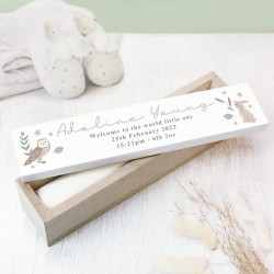 Personalised Woodland Animals Wooden Certificate Holder, New Baby Registration, Birth Certificate, Baby Nursery, New Baby Gift