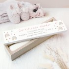 Personalised Rainbow Wooden Certificate Holder, New Baby Registration, Birth Certificate, Baby Nursery, New Baby Gift