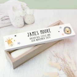 Personalised Safari Animals Wooden Certificate Holder, New Baby Registration, Birth Certificate, Baby Nursery, New Baby Gift