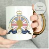 Personalised Queens Commemorative Union Jack Gold Handle Mug - In Memory of Her Majesty Queen Elizabeth II