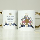 Personalised Queens Commemorative Union Jack Gold Handle Mug - In Memory of Her Majesty Queen Elizabeth II