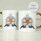 Personalised Queens Commemorative Union Jack Gold Handle Mug - In Memory of Her Majesty Queen Elizabeth II